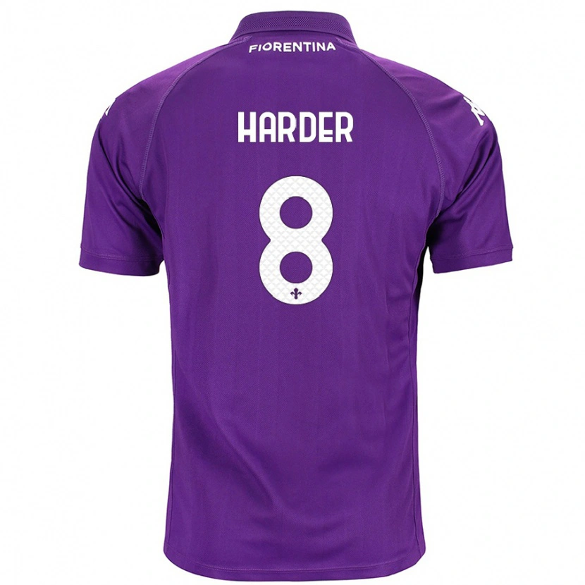 Danxen Enfant Maillot Jonas Harder #8 Violet Tenues Domicile 2024/25 T-Shirt