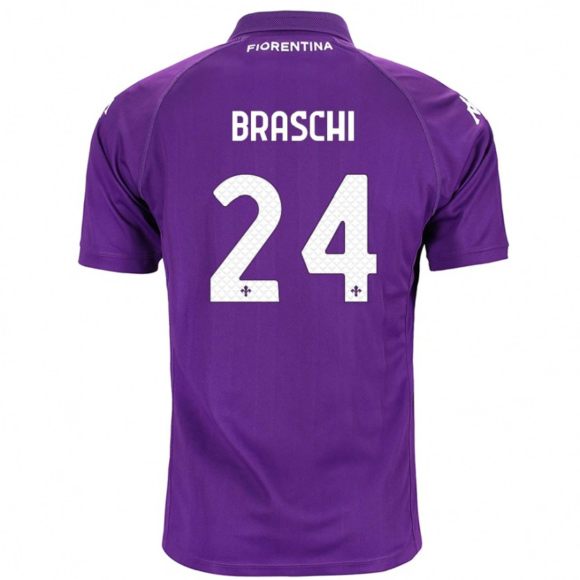 Danxen Enfant Maillot Riccardo Braschi #24 Violet Tenues Domicile 2024/25 T-Shirt