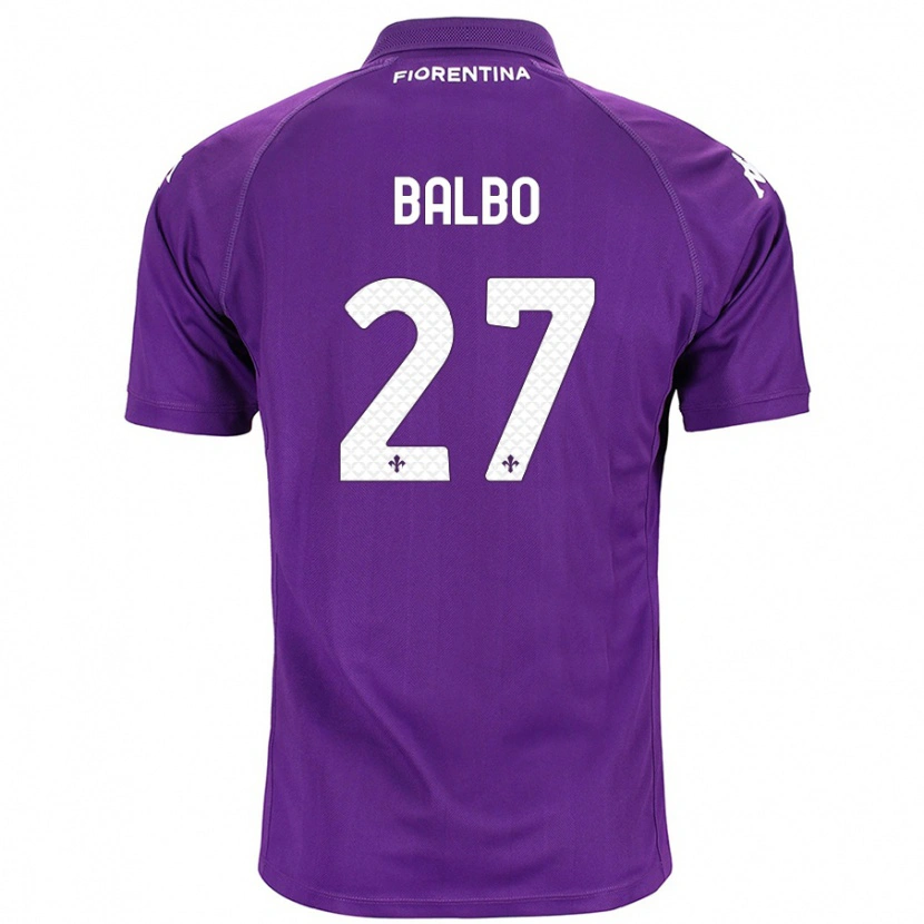 Danxen Enfant Maillot Luis Balbo #27 Violet Tenues Domicile 2024/25 T-Shirt