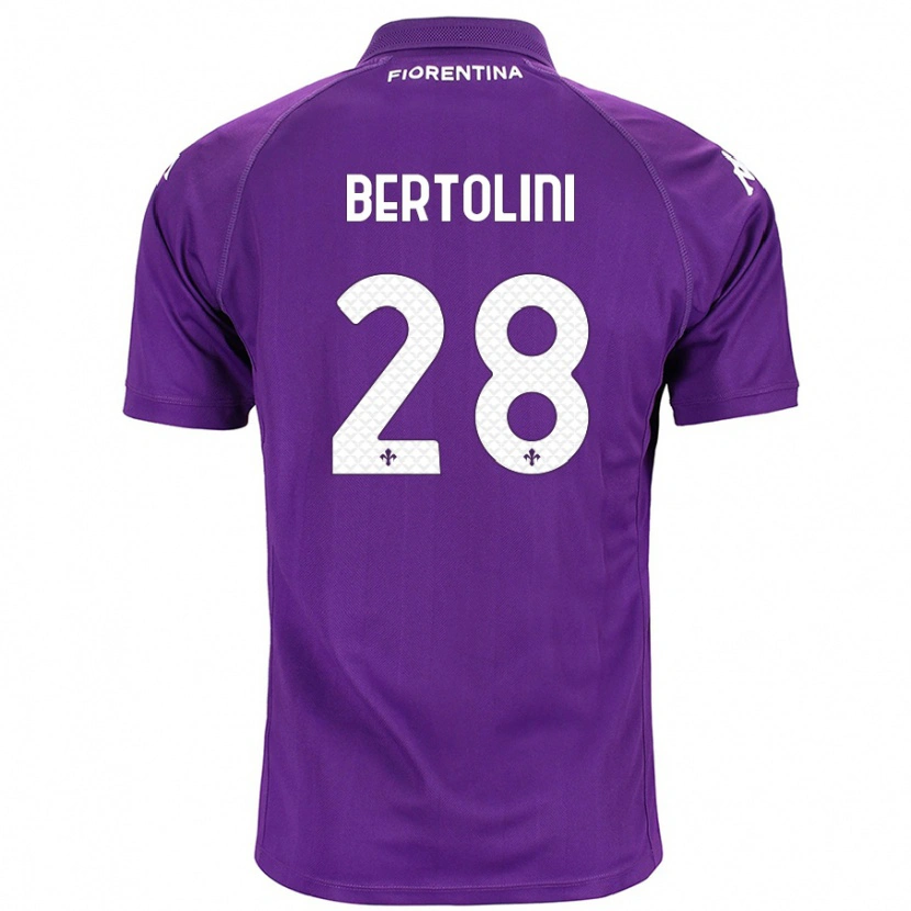 Danxen Enfant Maillot Gabriele Bertolini #28 Violet Tenues Domicile 2024/25 T-Shirt