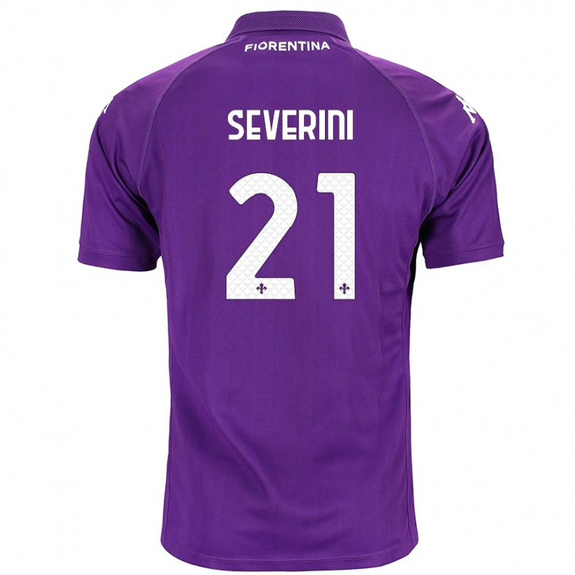 Danxen Enfant Maillot Emma Severini #21 Violet Tenues Domicile 2024/25 T-Shirt