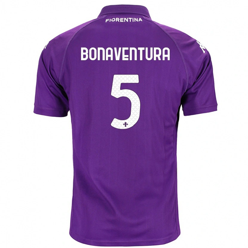 Danxen Enfant Maillot Giacomo Bonaventura #5 Violet Tenues Domicile 2024/25 T-Shirt