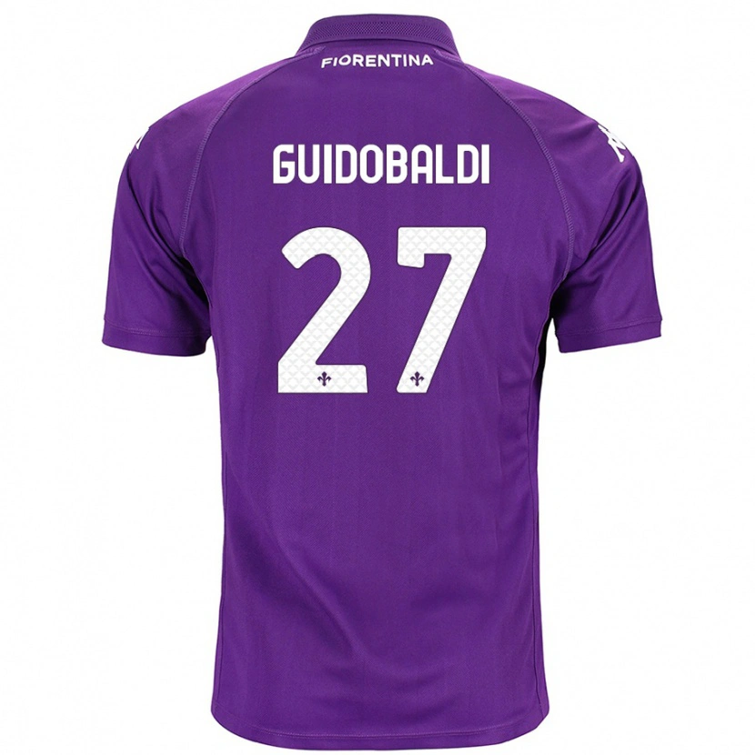 Danxen Enfant Maillot Filippo Guidobaldi #27 Violet Tenues Domicile 2024/25 T-Shirt