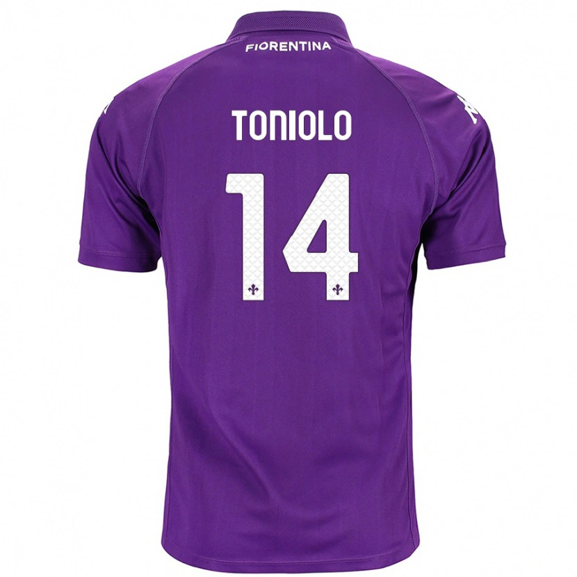 Danxen Enfant Maillot Martina Toniolo #14 Violet Tenues Domicile 2024/25 T-Shirt