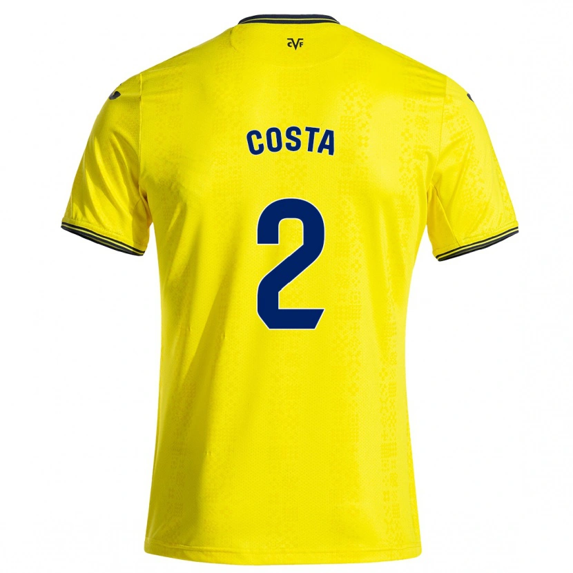 Danxen Enfant Maillot Logan Costa #2 Jaune Noir Tenues Domicile 2024/25 T-Shirt