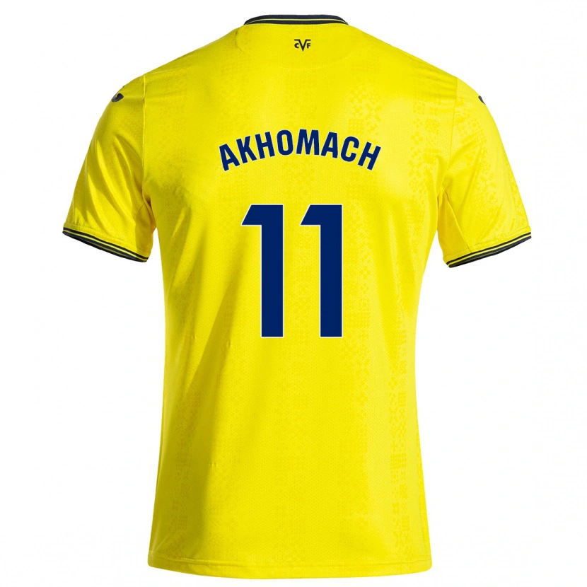 Danxen Enfant Maillot Ilias Akhomach #11 Jaune Noir Tenues Domicile 2024/25 T-Shirt