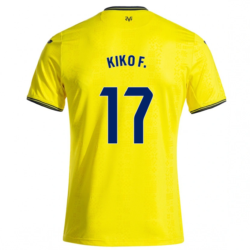 Danxen Enfant Maillot Kiko Femenía #17 Jaune Noir Tenues Domicile 2024/25 T-Shirt