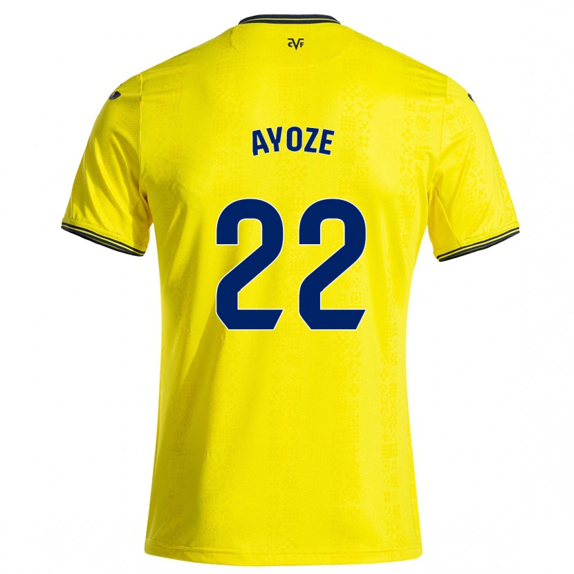 Danxen Enfant Maillot Ayoze Pérez #22 Jaune Noir Tenues Domicile 2024/25 T-Shirt