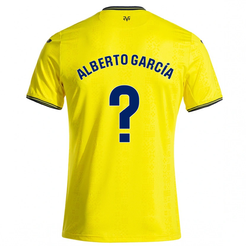 Danxen Enfant Maillot Alberto García #0 Jaune Noir Tenues Domicile 2024/25 T-Shirt