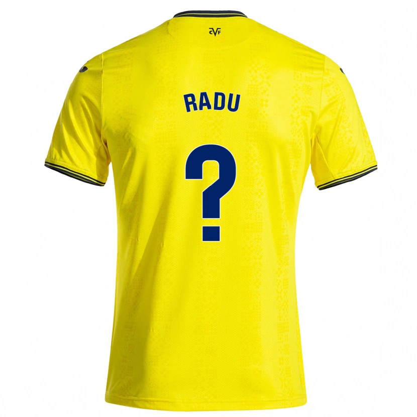 Danxen Enfant Maillot Sasha Radu #0 Jaune Noir Tenues Domicile 2024/25 T-Shirt