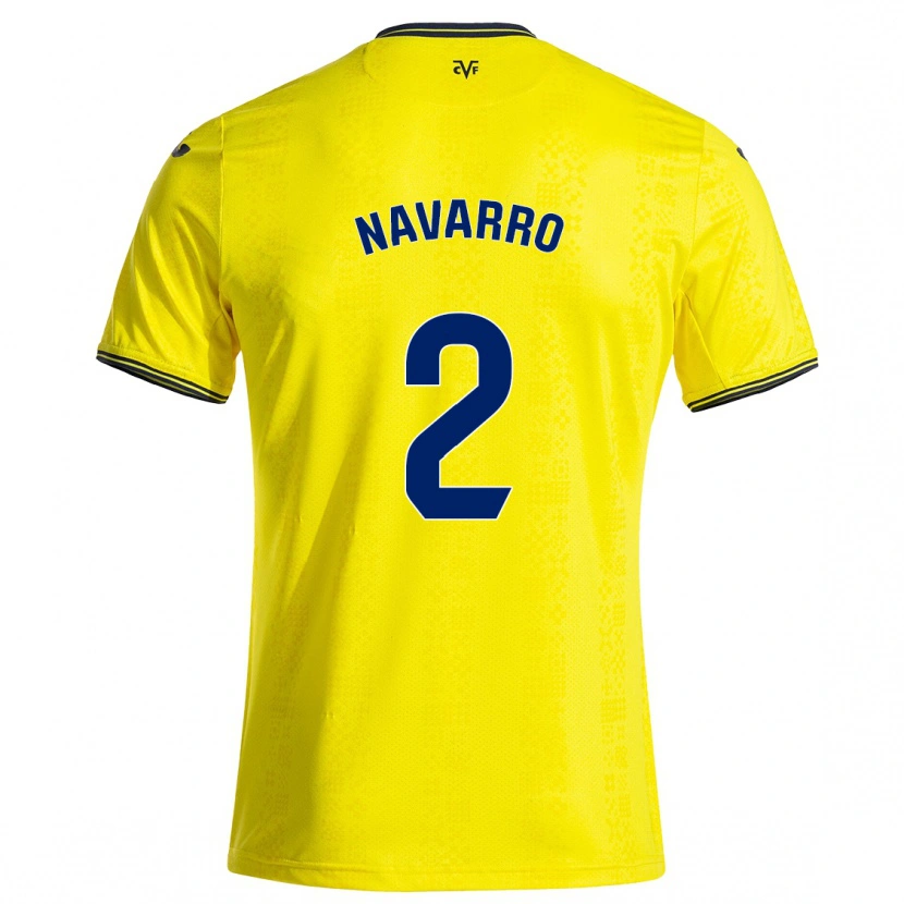 Danxen Enfant Maillot Pau Navarro #2 Jaune Noir Tenues Domicile 2024/25 T-Shirt