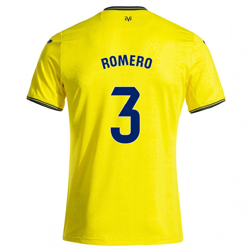 Danxen Enfant Maillot Cristo Romero #3 Jaune Noir Tenues Domicile 2024/25 T-Shirt