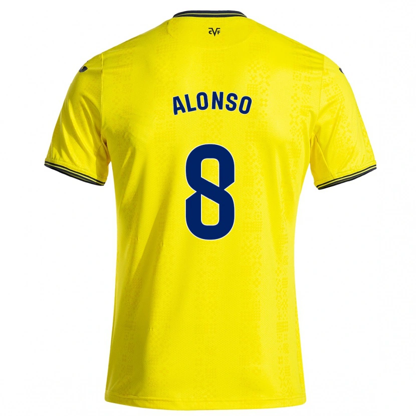 Danxen Enfant Maillot Rodri Alonso #8 Jaune Noir Tenues Domicile 2024/25 T-Shirt