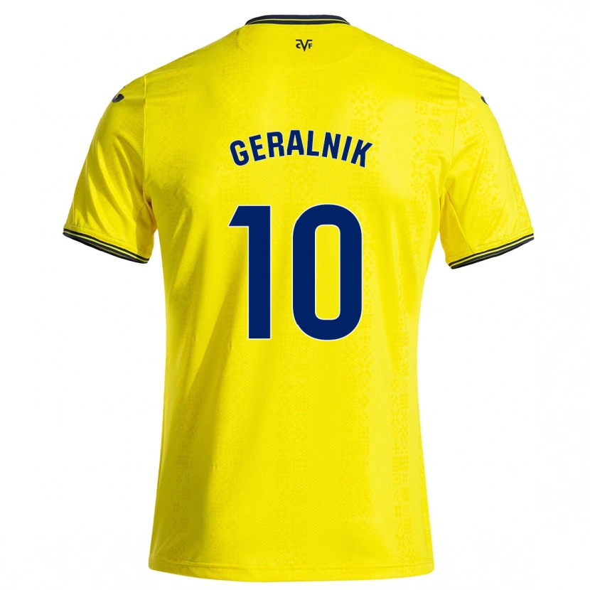 Danxen Enfant Maillot Tiago Geralnik #10 Jaune Noir Tenues Domicile 2024/25 T-Shirt