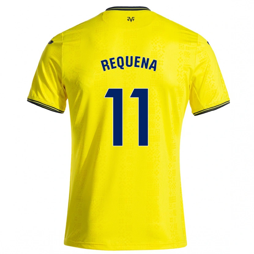 Danxen Enfant Maillot Dani Requena #11 Jaune Noir Tenues Domicile 2024/25 T-Shirt