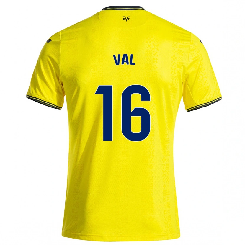 Danxen Enfant Maillot Brais Val #16 Jaune Noir Tenues Domicile 2024/25 T-Shirt