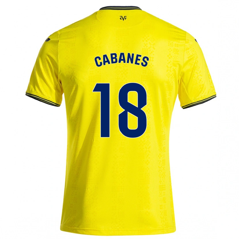 Danxen Enfant Maillot Pau Cabanes #18 Jaune Noir Tenues Domicile 2024/25 T-Shirt