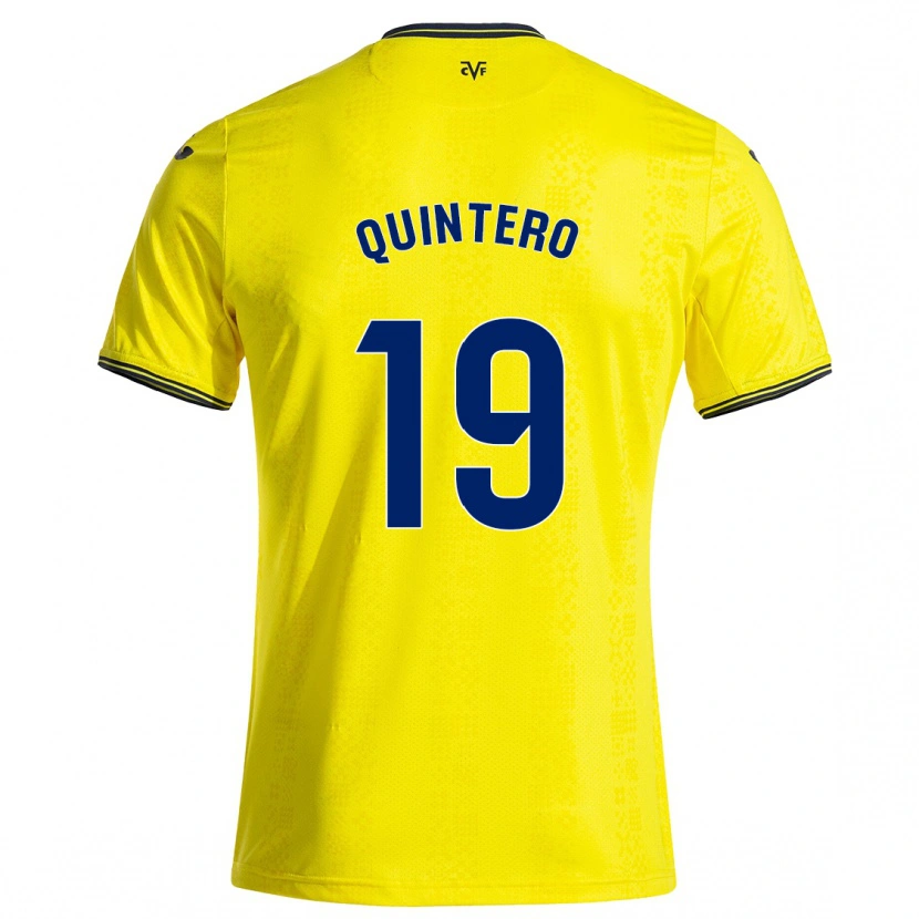 Danxen Enfant Maillot Luis Quintero #19 Jaune Noir Tenues Domicile 2024/25 T-Shirt