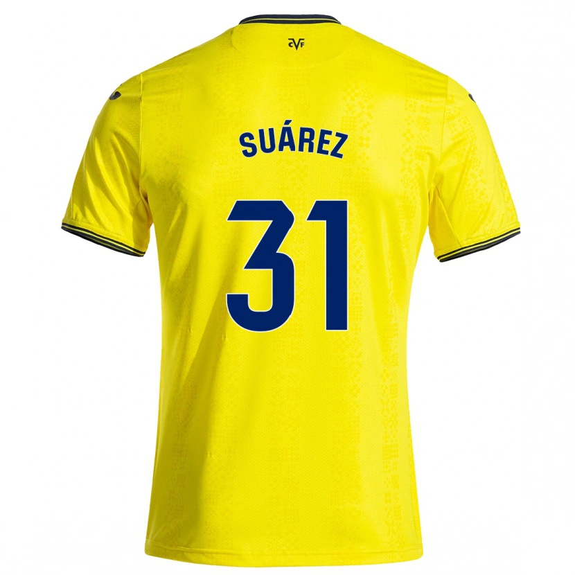 Danxen Enfant Maillot Adri Suárez #31 Jaune Noir Tenues Domicile 2024/25 T-Shirt