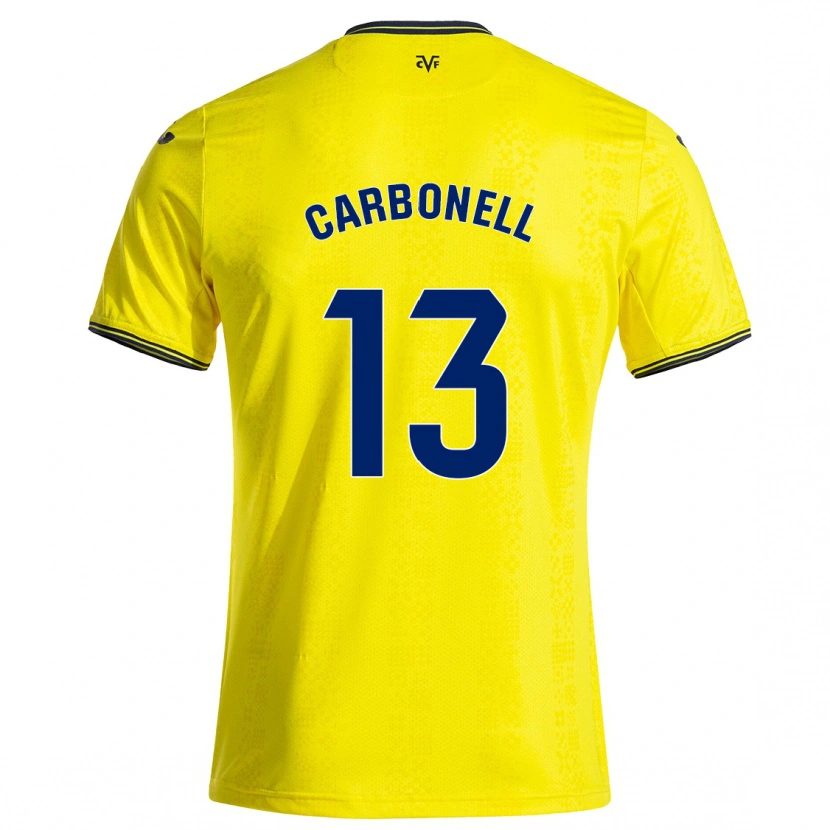 Danxen Enfant Maillot Carmen Carbonell #13 Jaune Noir Tenues Domicile 2024/25 T-Shirt