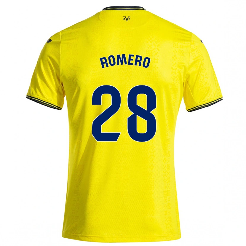 Danxen Enfant Maillot María Romero #28 Jaune Noir Tenues Domicile 2024/25 T-Shirt