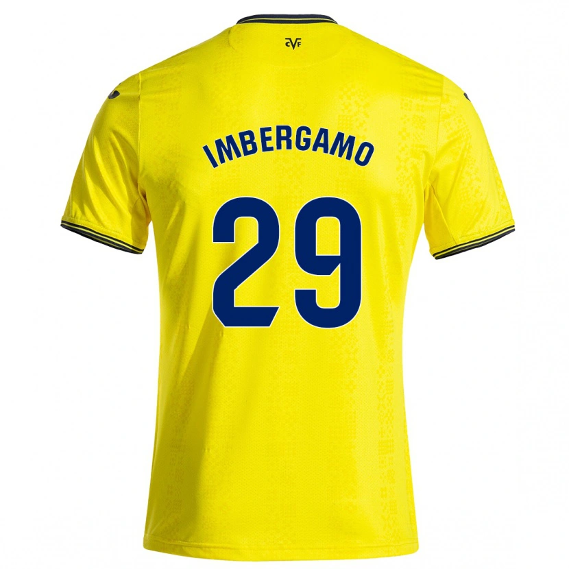 Danxen Enfant Maillot Mar Imbergamo #29 Jaune Noir Tenues Domicile 2024/25 T-Shirt