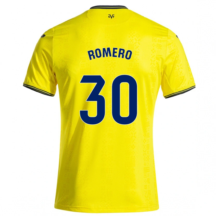 Danxen Enfant Maillot Lucía Romero #30 Jaune Noir Tenues Domicile 2024/25 T-Shirt