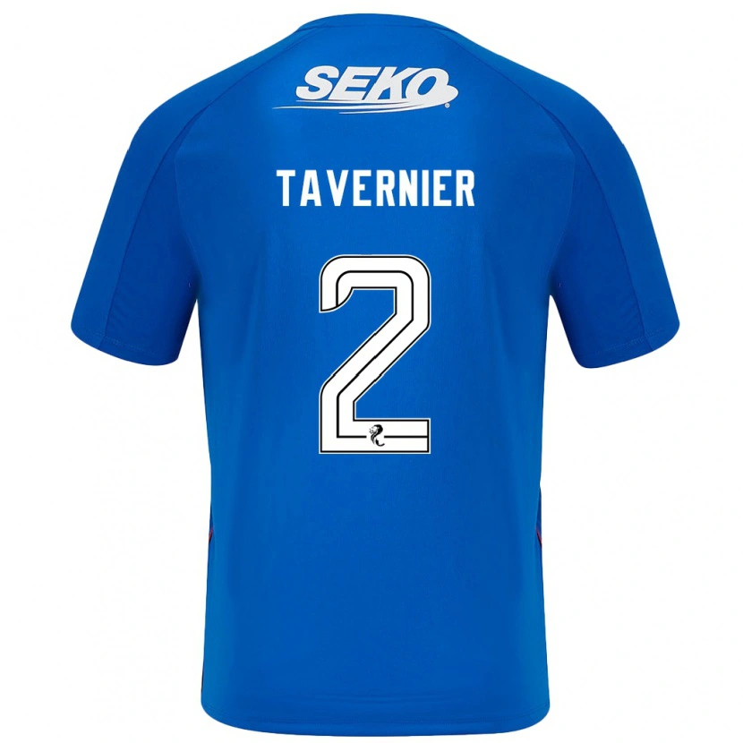 Danxen Enfant Maillot James Tavernier #2 Bleu Foncé Tenues Domicile 2024/25 T-Shirt