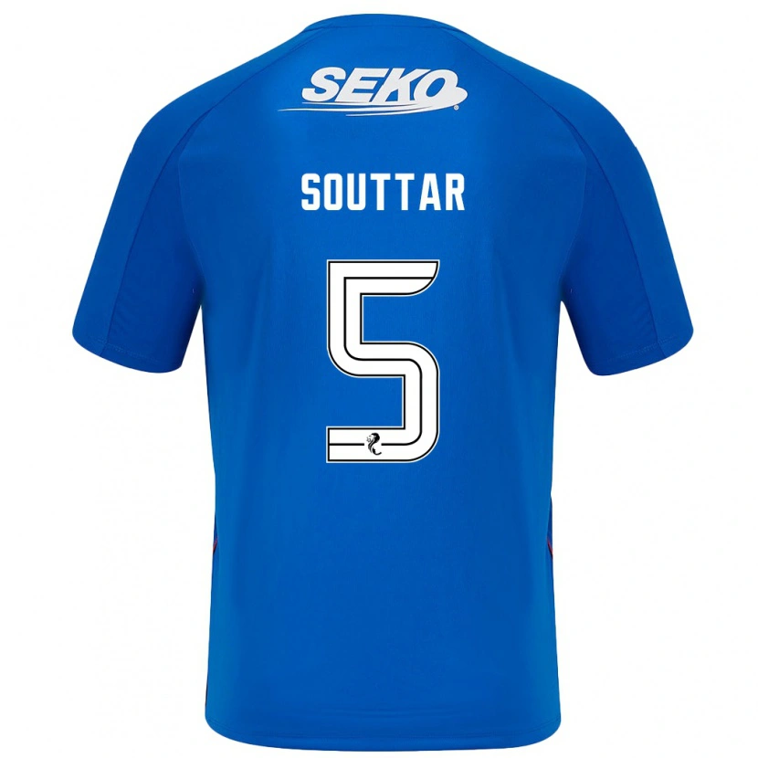 Danxen Enfant Maillot John Souttar #5 Bleu Foncé Tenues Domicile 2024/25 T-Shirt