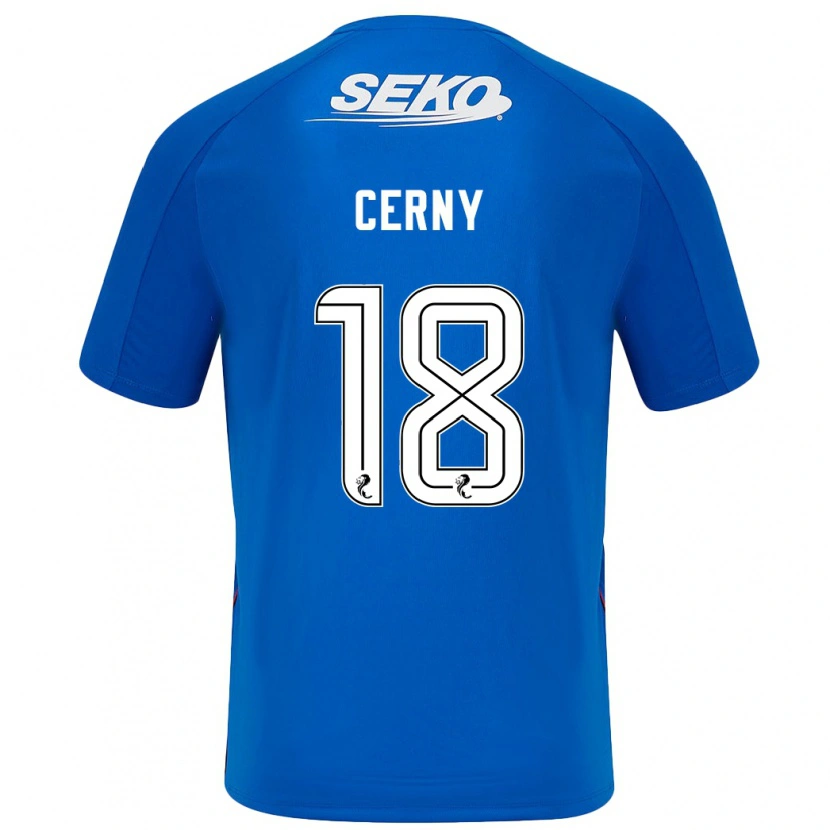 Danxen Enfant Maillot Vaclav Cerny #18 Bleu Foncé Tenues Domicile 2024/25 T-Shirt