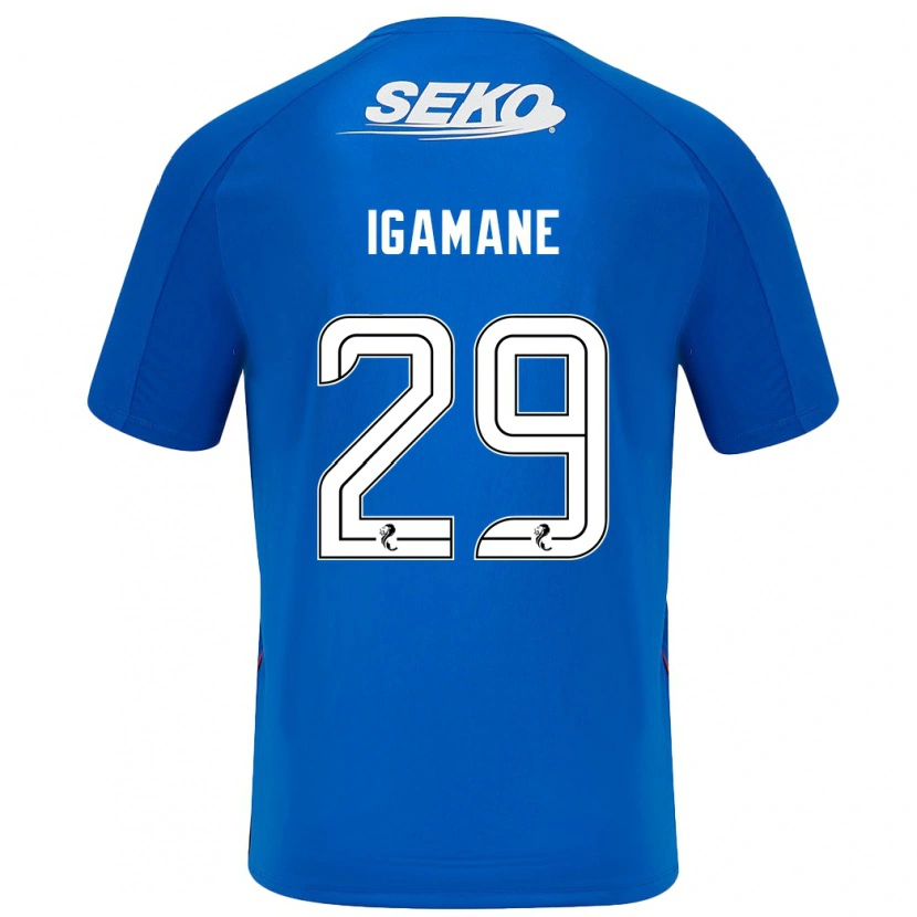 Danxen Enfant Maillot Hamza Igamane #29 Bleu Foncé Tenues Domicile 2024/25 T-Shirt