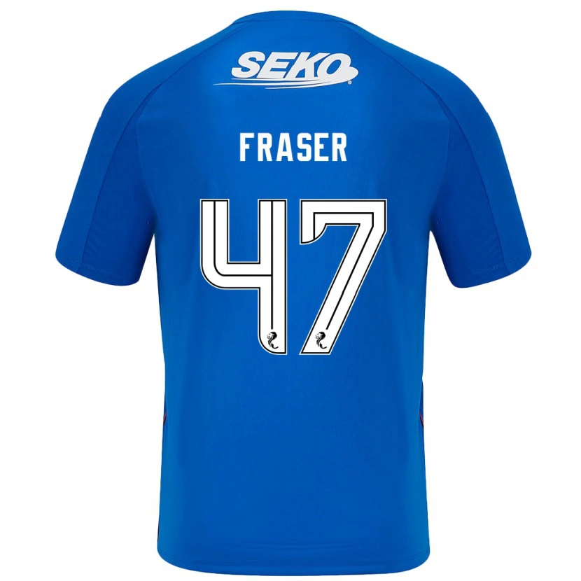 Danxen Enfant Maillot Robbie Fraser #47 Bleu Foncé Tenues Domicile 2024/25 T-Shirt