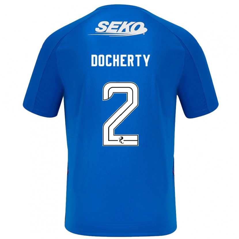 Danxen Enfant Maillot Nicola Docherty #2 Bleu Foncé Tenues Domicile 2024/25 T-Shirt