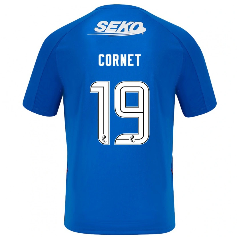 Danxen Enfant Maillot Chelsea Cornet #19 Bleu Foncé Tenues Domicile 2024/25 T-Shirt