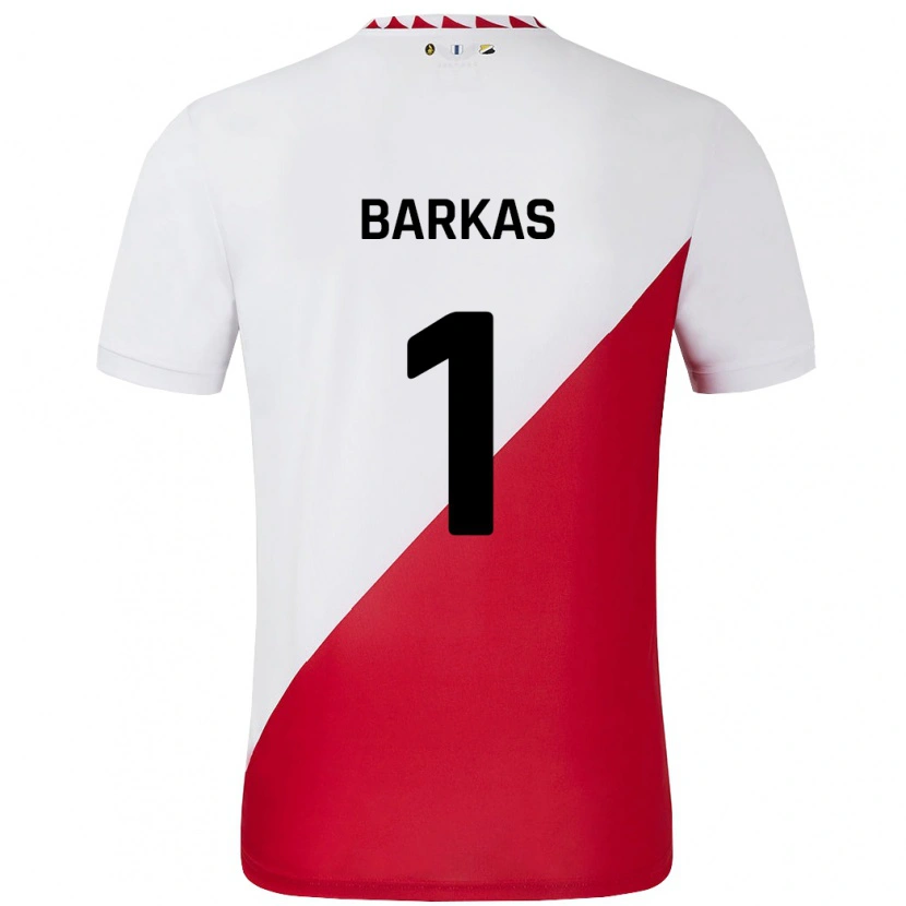 Danxen Enfant Maillot Vasilios Barkas #1 Blanc Rouge Tenues Domicile 2024/25 T-Shirt