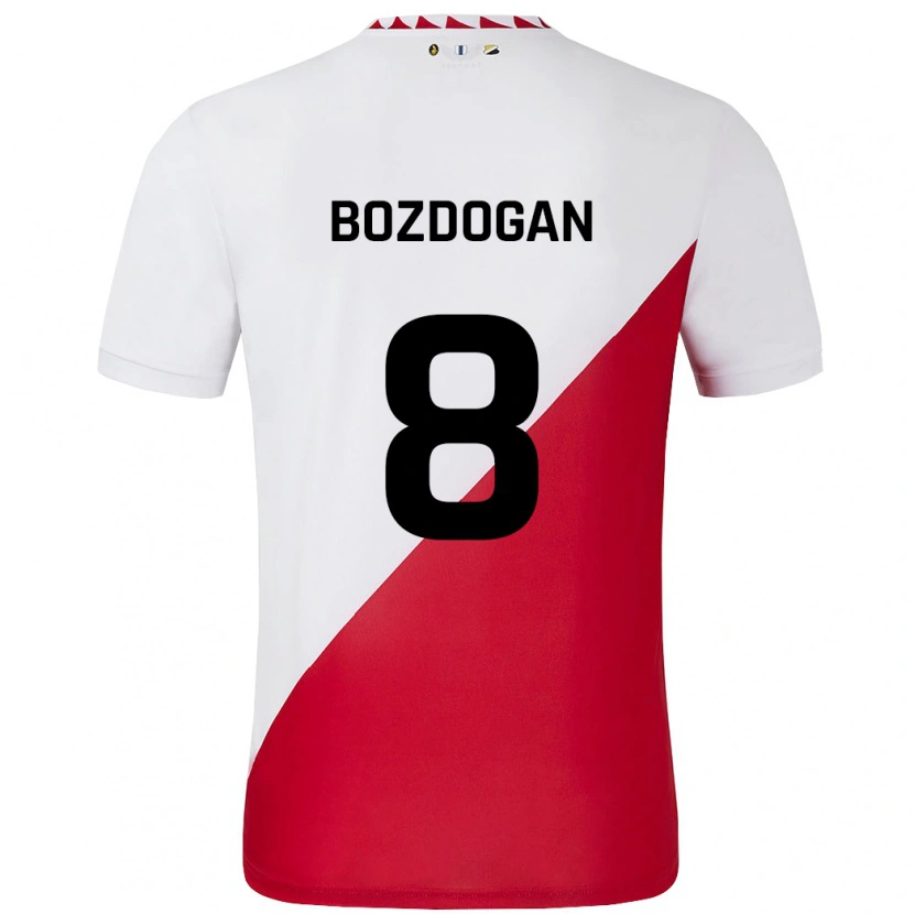 Danxen Enfant Maillot Can Bozdogan #8 Blanc Rouge Tenues Domicile 2024/25 T-Shirt