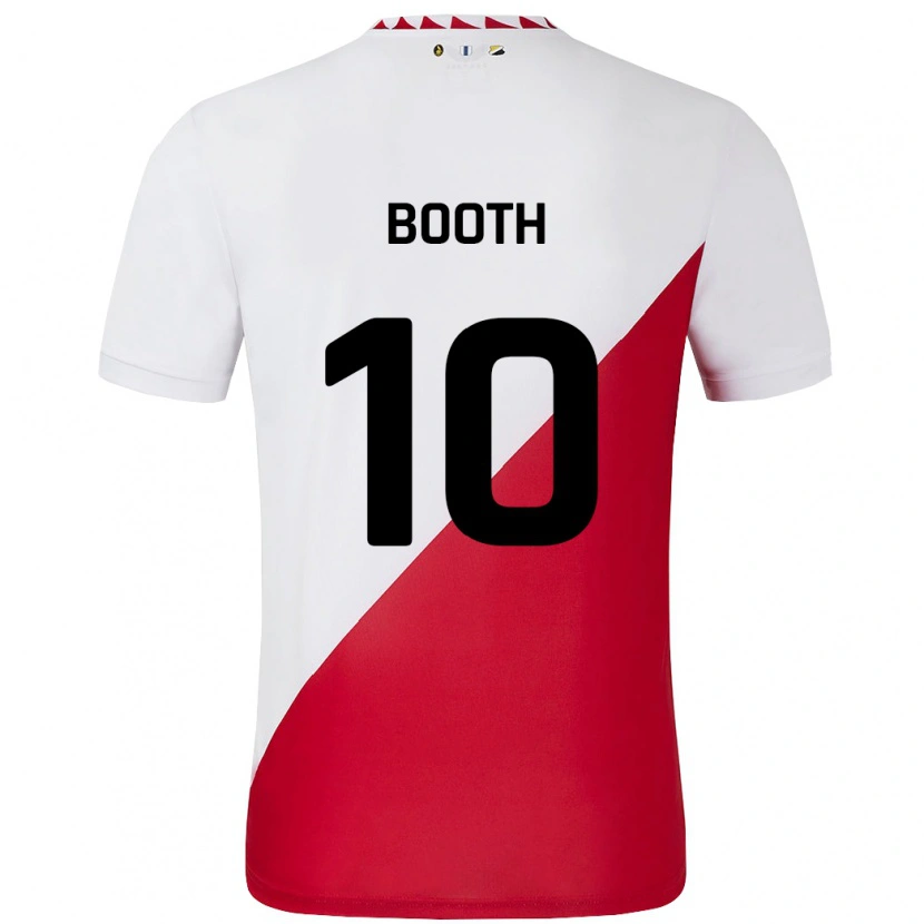 Danxen Enfant Maillot Taylor Booth #10 Blanc Rouge Tenues Domicile 2024/25 T-Shirt