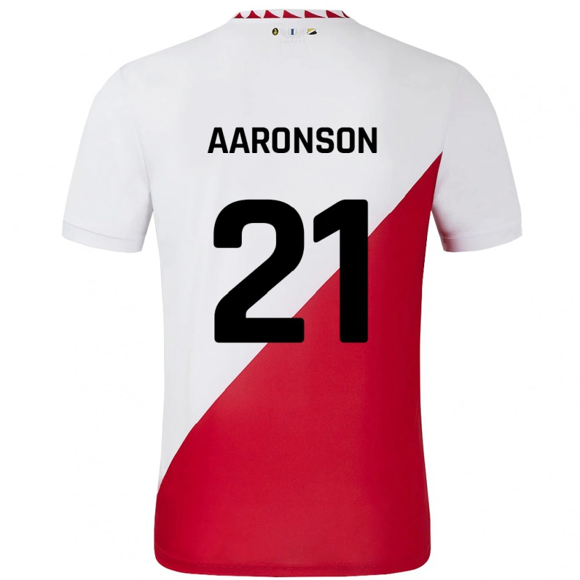 Danxen Enfant Maillot Paxten Aaronson #21 Blanc Rouge Tenues Domicile 2024/25 T-Shirt