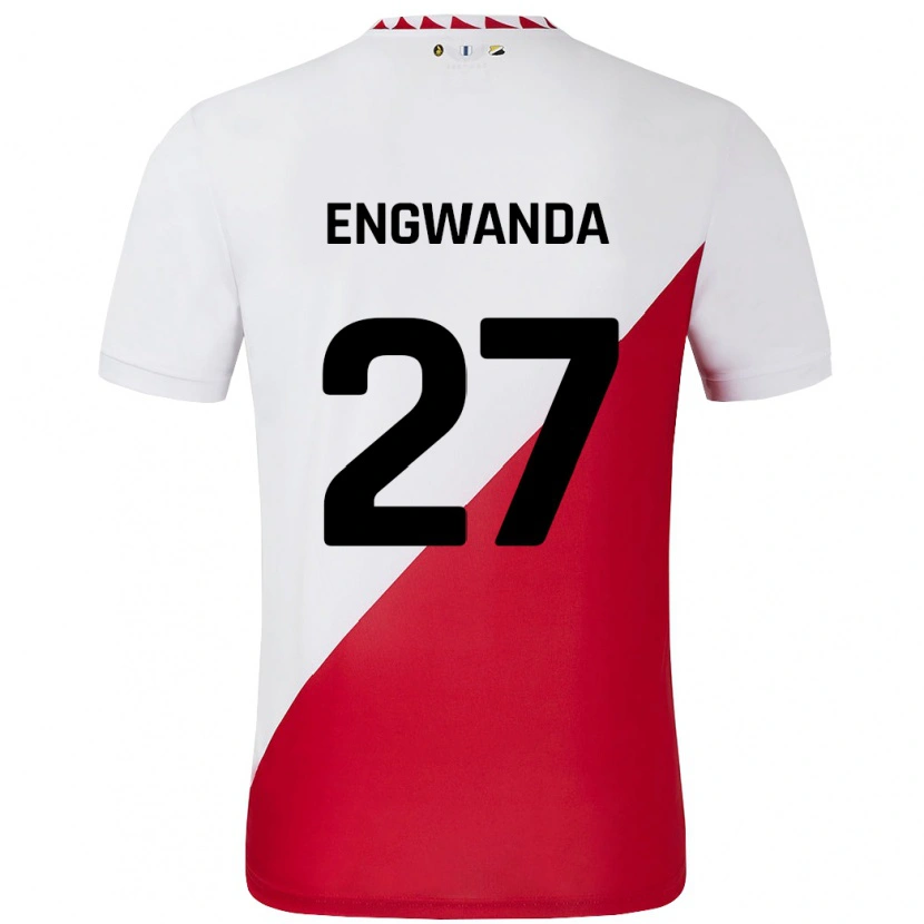 Danxen Enfant Maillot Alonzo Engwanda #27 Blanc Rouge Tenues Domicile 2024/25 T-Shirt