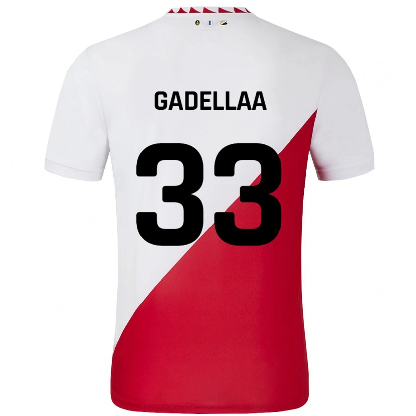 Danxen Enfant Maillot Kevin Gadellaa #33 Blanc Rouge Tenues Domicile 2024/25 T-Shirt