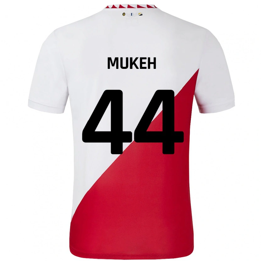 Danxen Enfant Maillot Joshua Mukeh #44 Blanc Rouge Tenues Domicile 2024/25 T-Shirt