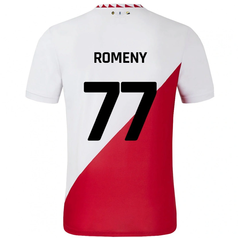 Danxen Enfant Maillot Ole Romeny #77 Blanc Rouge Tenues Domicile 2024/25 T-Shirt