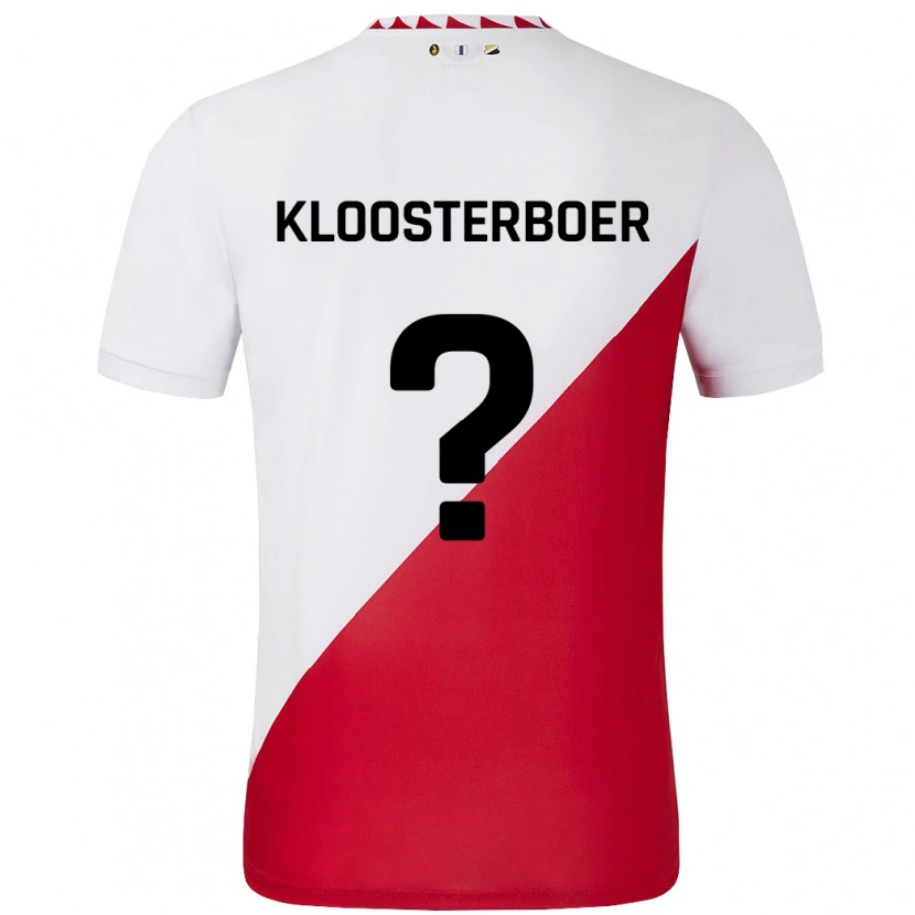 Danxen Enfant Maillot Per Kloosterboer #0 Blanc Rouge Tenues Domicile 2024/25 T-Shirt