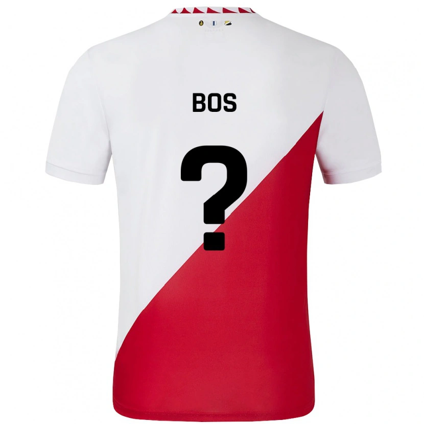 Danxen Enfant Maillot Torben Bos #0 Blanc Rouge Tenues Domicile 2024/25 T-Shirt