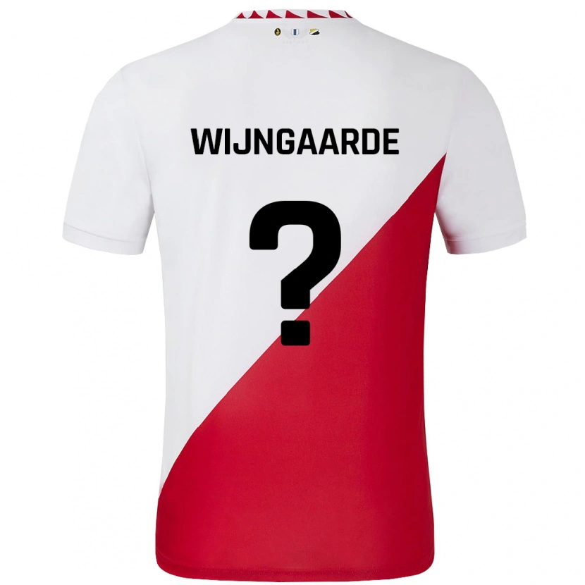 Danxen Enfant Maillot Jahrnell Wijngaarde #0 Blanc Rouge Tenues Domicile 2024/25 T-Shirt