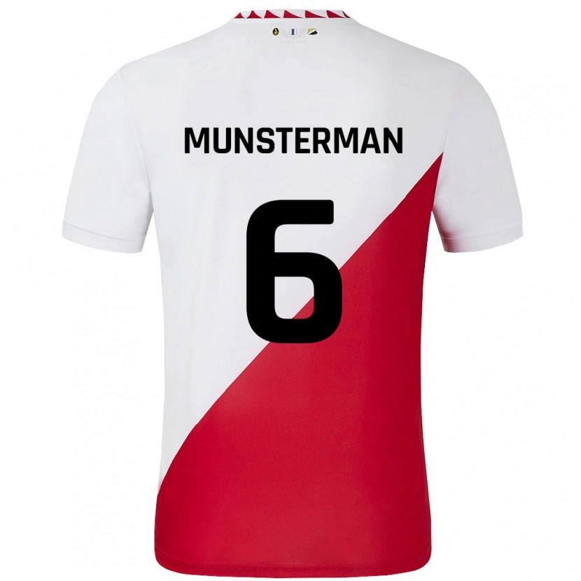 Danxen Enfant Maillot Marthe Munsterman #6 Blanc Rouge Tenues Domicile 2024/25 T-Shirt