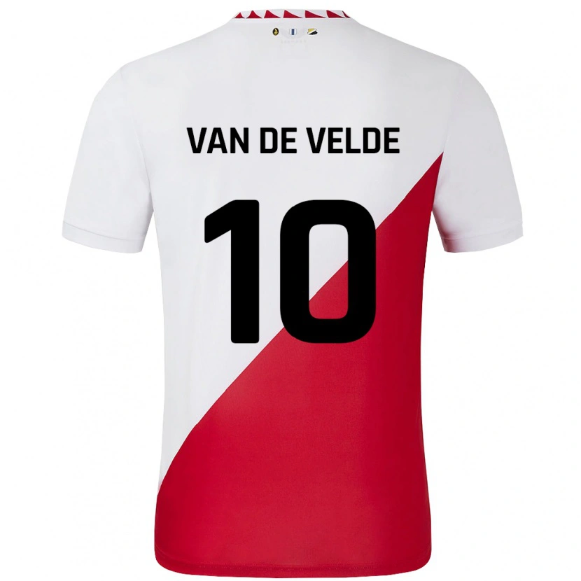 Danxen Enfant Maillot Senne Van De Velde #10 Blanc Rouge Tenues Domicile 2024/25 T-Shirt