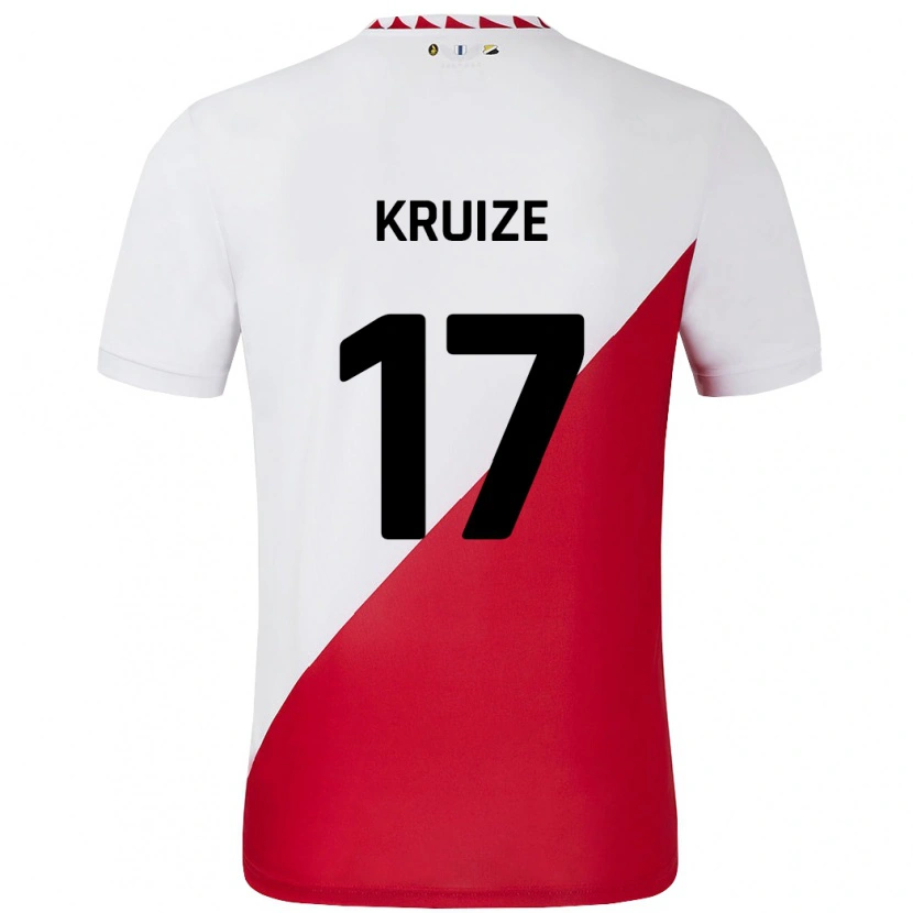 Danxen Enfant Maillot Elisha Kruize #17 Blanc Rouge Tenues Domicile 2024/25 T-Shirt