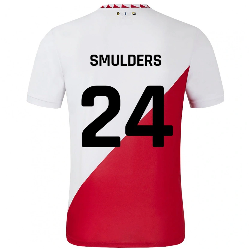 Danxen Enfant Maillot Anniek Smulders #24 Blanc Rouge Tenues Domicile 2024/25 T-Shirt