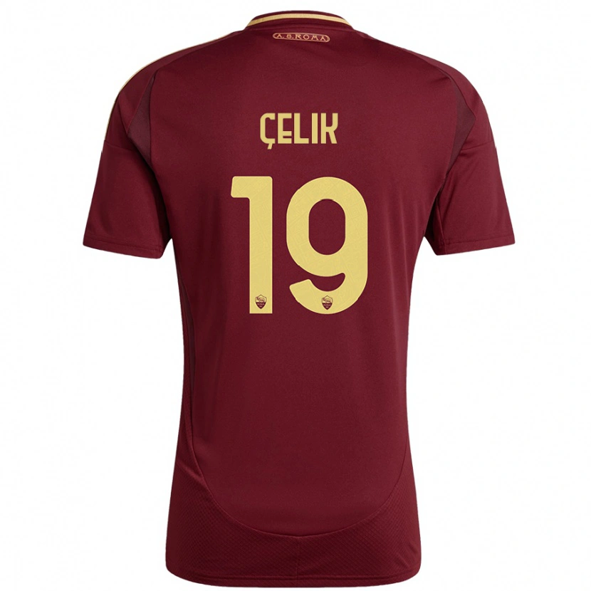 Danxen Enfant Maillot Zeki Çelik #19 Rouge Brun Or Tenues Domicile 2024/25 T-Shirt